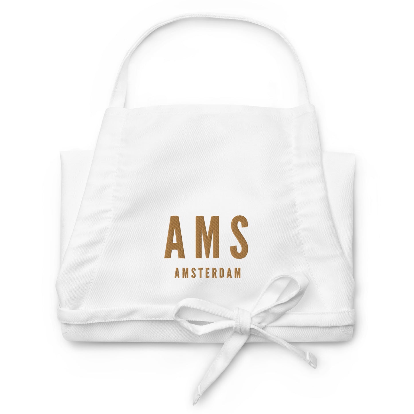 City Embroidered Apron - Old Gold • AMS Amsterdam • YHM Designs - Image 07