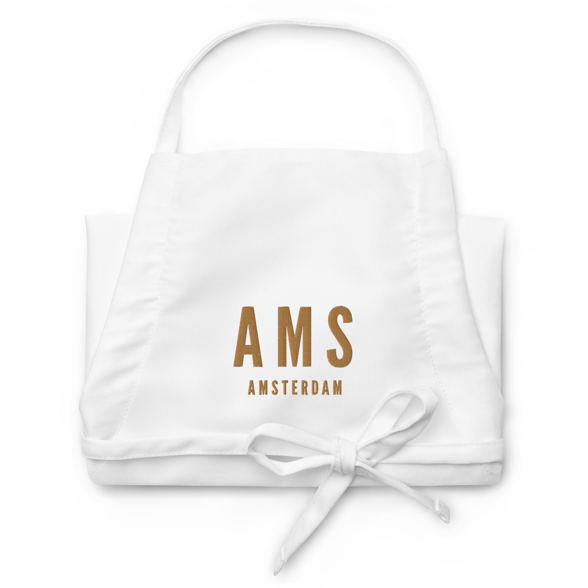 City Embroidered Apron - Old Gold • AMS Amsterdam • YHM Designs - Image 07