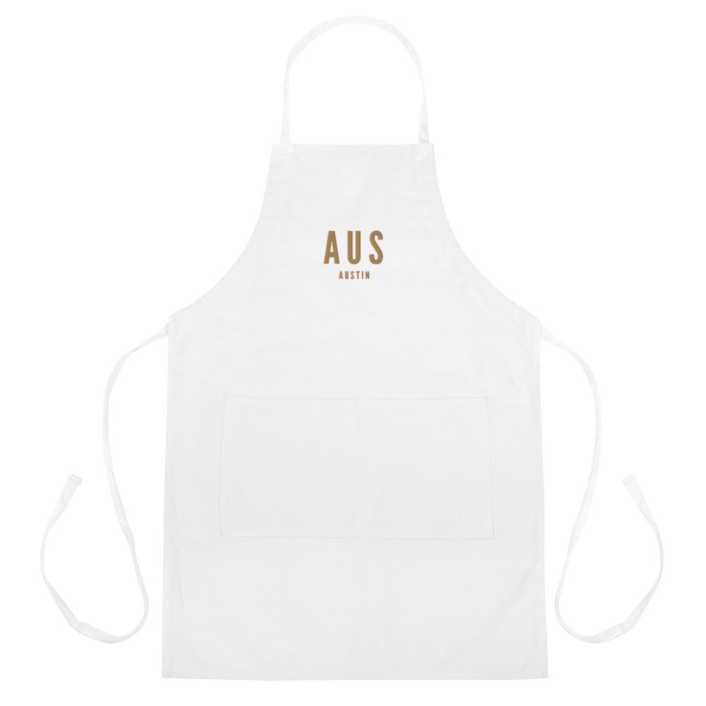 City Embroidered Apron - Old Gold • AUS Austin • YHM Designs - Image 01