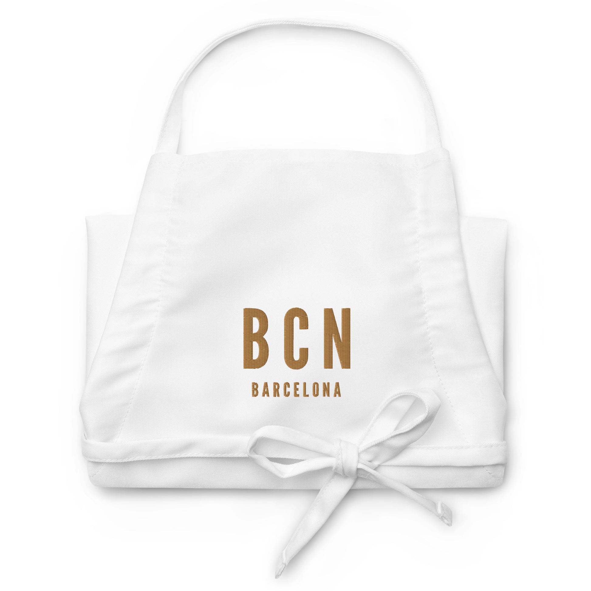 City Embroidered Apron - Old Gold • BCN Barcelona • YHM Designs - Image 07