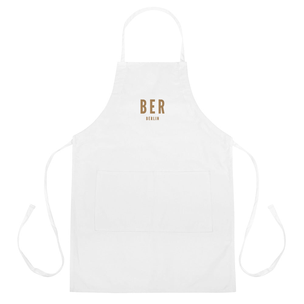 City Embroidered Apron - Old Gold • BER Berlin • YHM Designs - Image 01