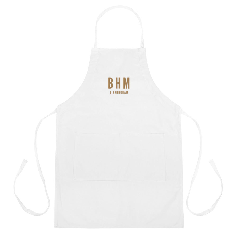 City Embroidered Apron - Old Gold • BHM Birmingham • YHM Designs - Image 01
