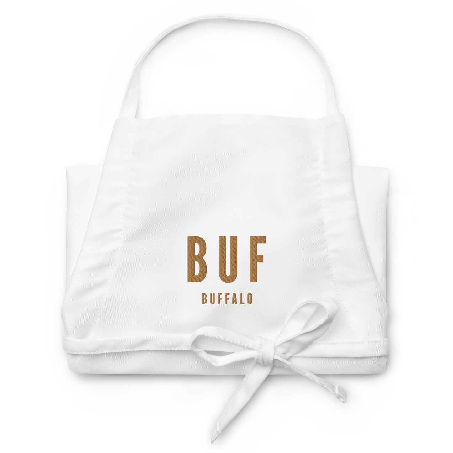 City Embroidered Apron - Old Gold • BUF Buffalo • YHM Designs - Image 07