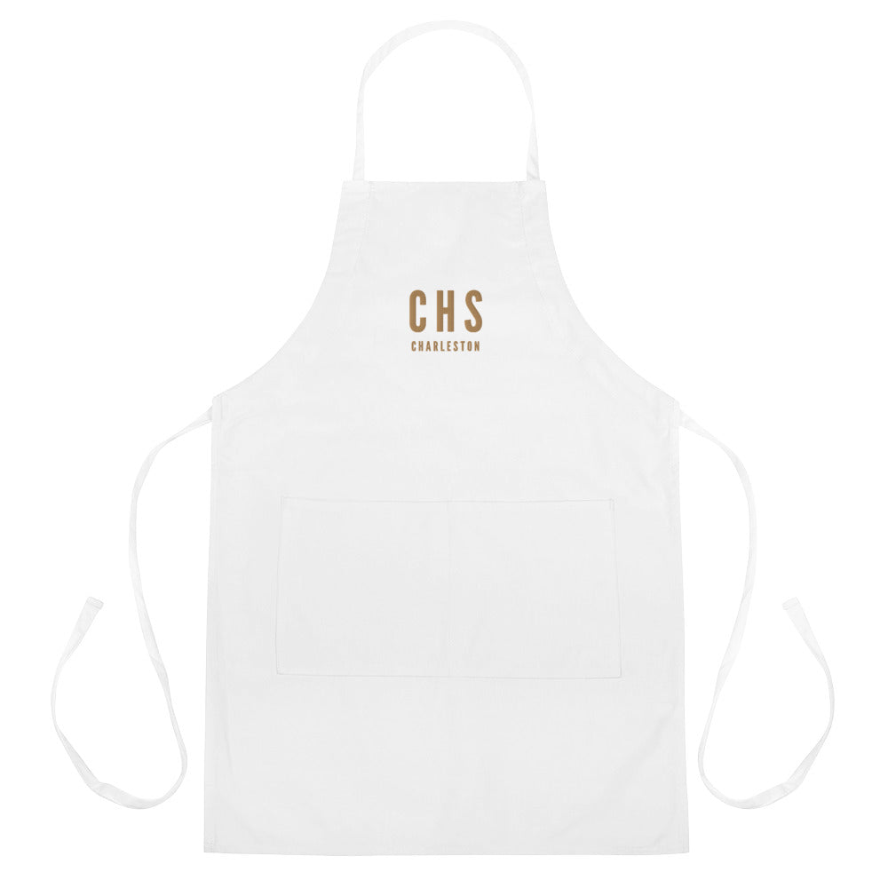City Embroidered Apron - Old Gold • CHS Charleston • YHM Designs - Image 01