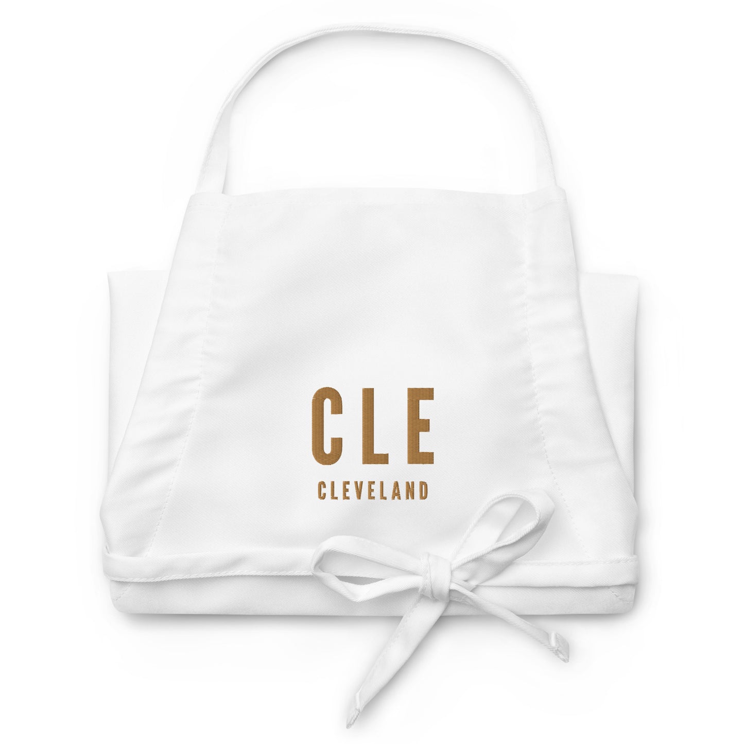 City Embroidered Apron - Old Gold • CLE Cleveland • YHM Designs - Image 07