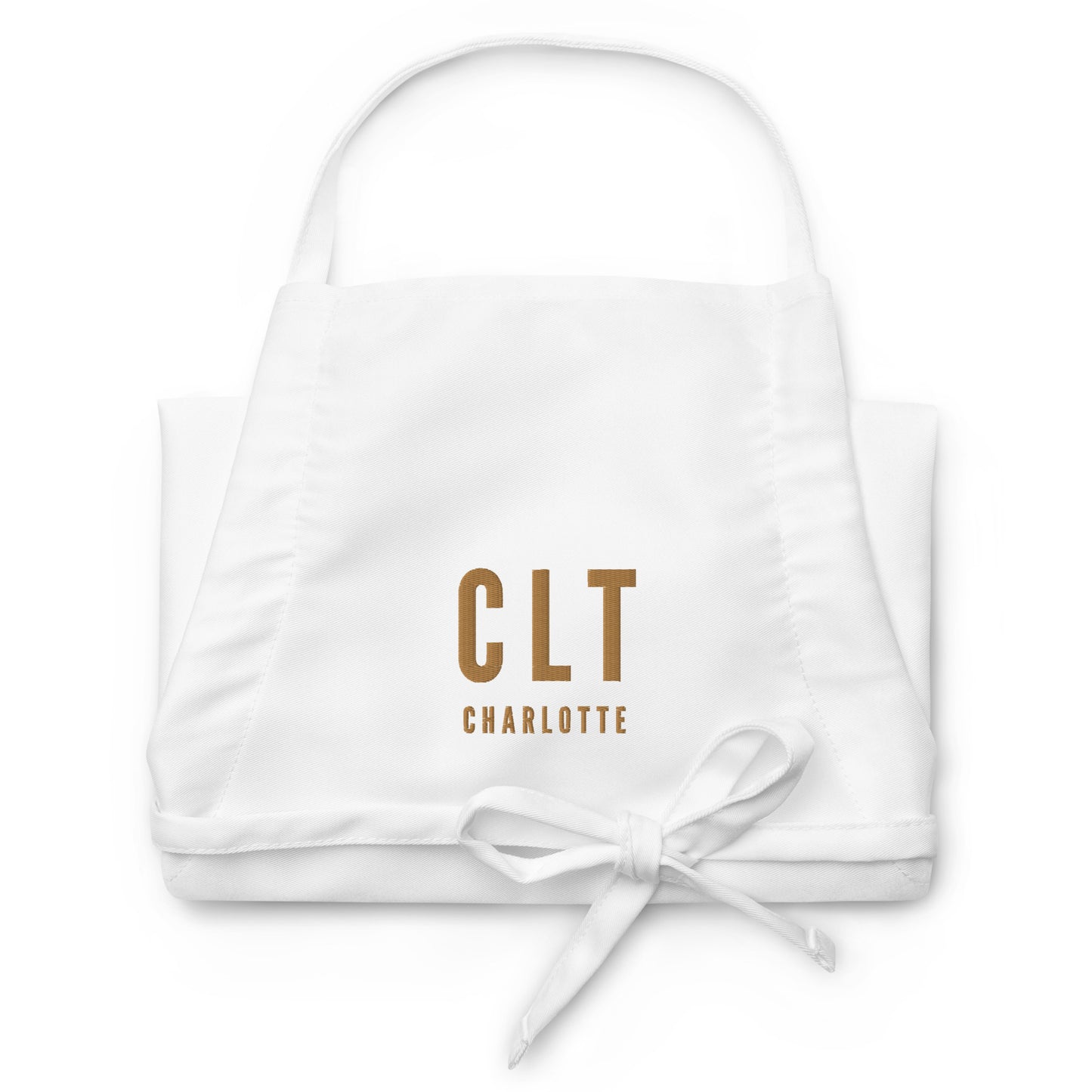 City Embroidered Apron - Old Gold • CLT Charlotte • YHM Designs - Image 07