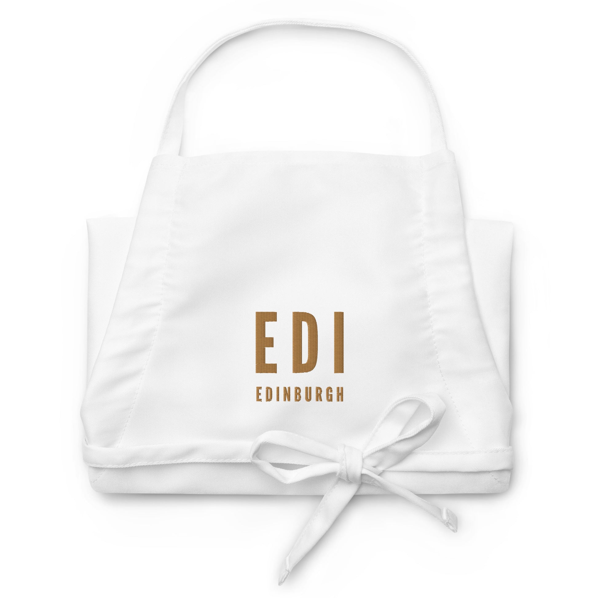 City Embroidered Apron - Old Gold • EDI Edinburgh • YHM Designs - Image 07