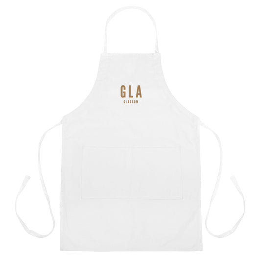 City Embroidered Apron - Old Gold • GLA Glasgow • YHM Designs - Image 01
