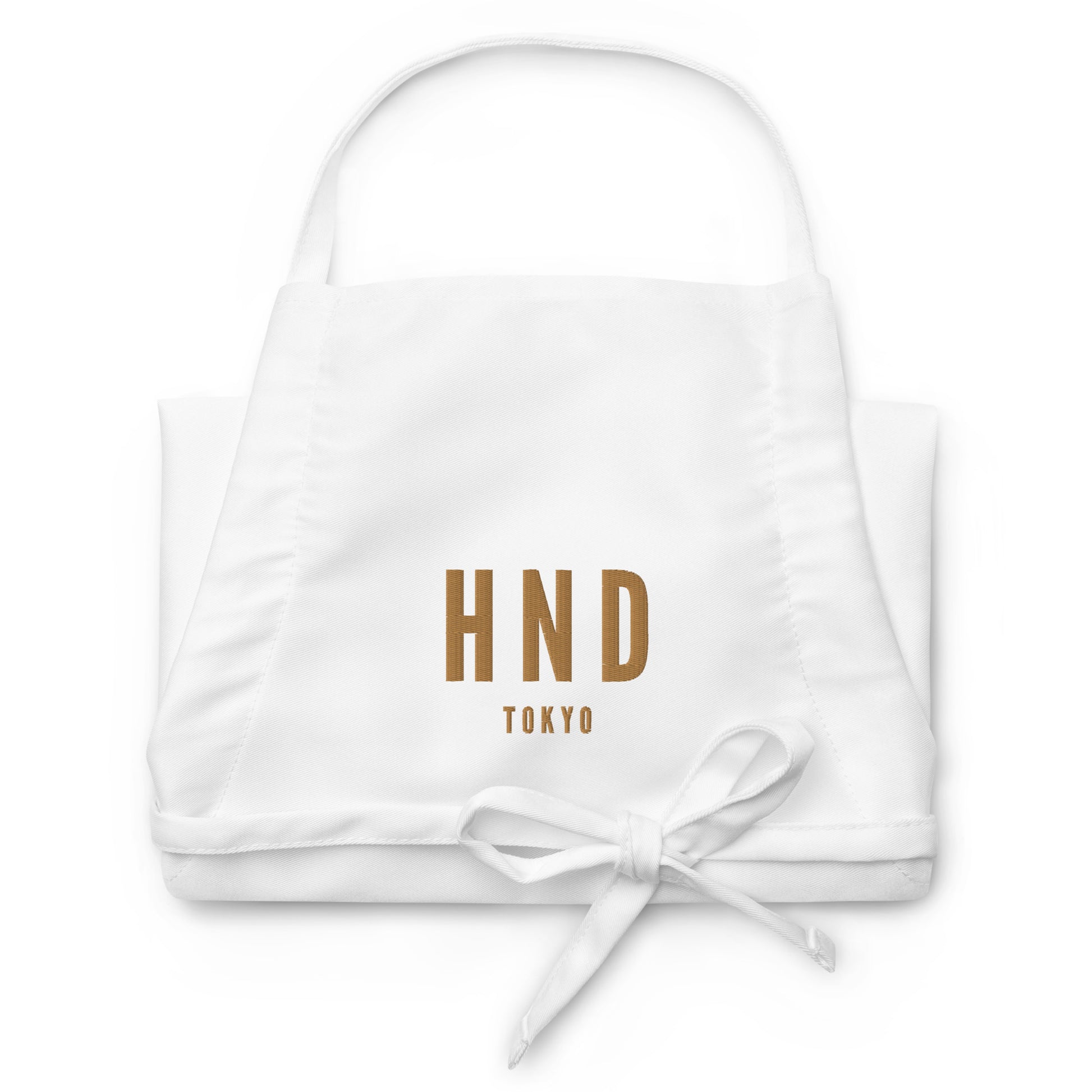 City Embroidered Apron - Old Gold • HND Tokyo • YHM Designs - Image 07