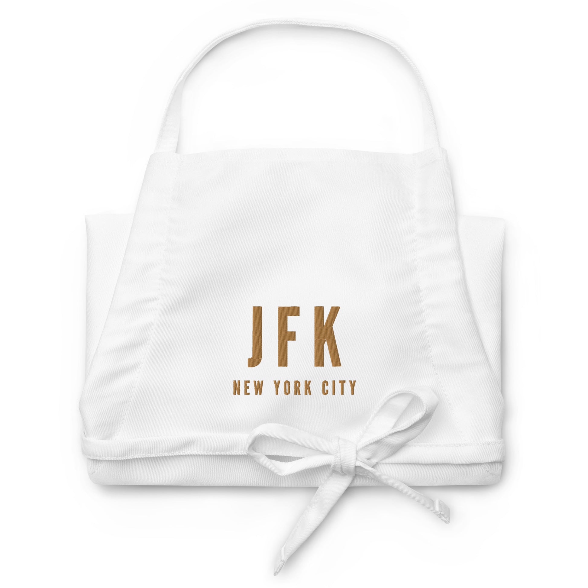 City Embroidered Apron - Old Gold • JFK New York City • YHM Designs - Image 07