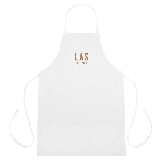 City Embroidered Apron - Old Gold • LAS Las Vegas • YHM Designs - Image 01