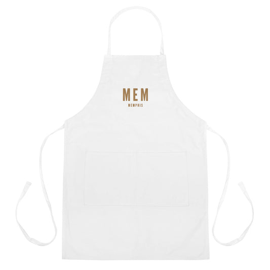 City Embroidered Apron - Old Gold • MEM Memphis • YHM Designs - Image 01