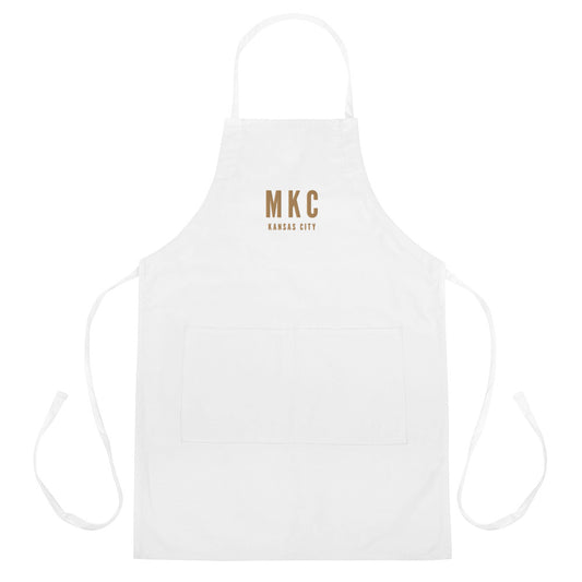 City Embroidered Apron - Old Gold • MKC Kansas City • YHM Designs - Image 01