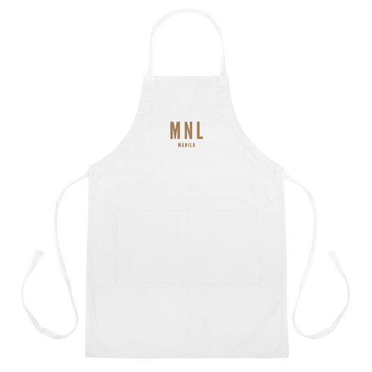 City Embroidered Apron - Old Gold • MNL Manila • YHM Designs - Image 01