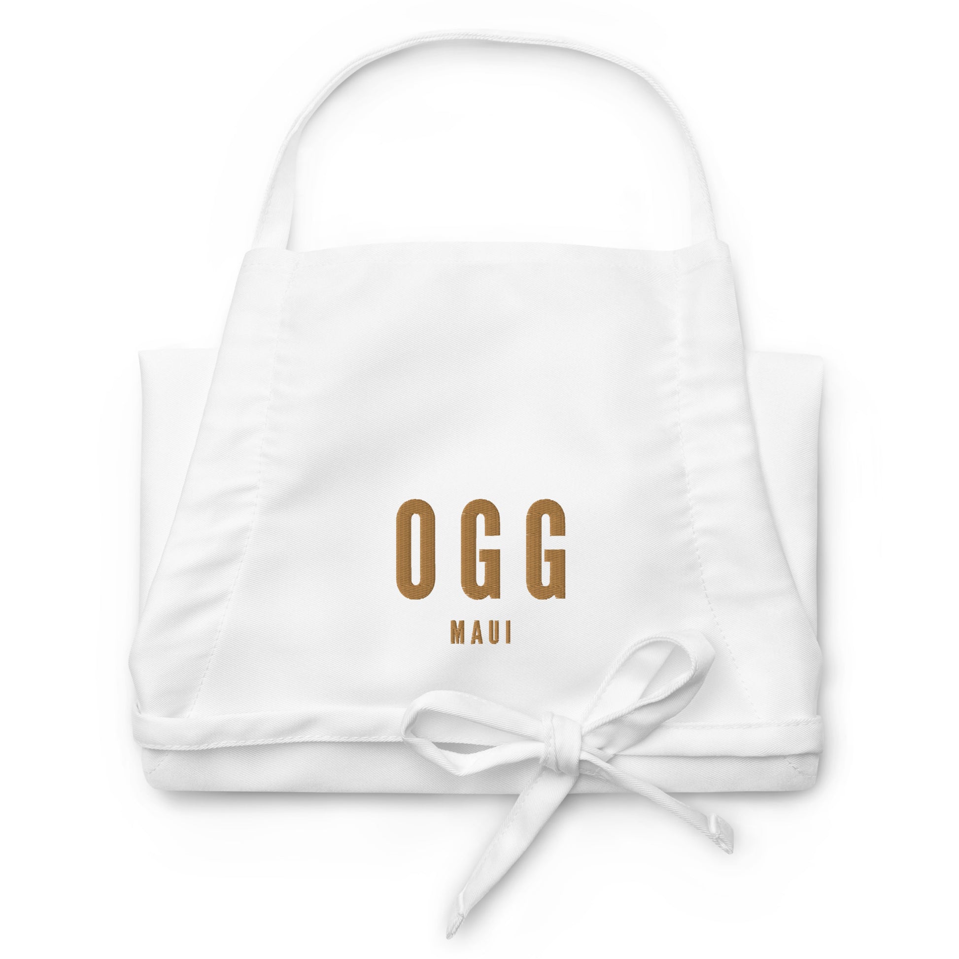 City Embroidered Apron - Old Gold • OGG Maui • YHM Designs - Image 07