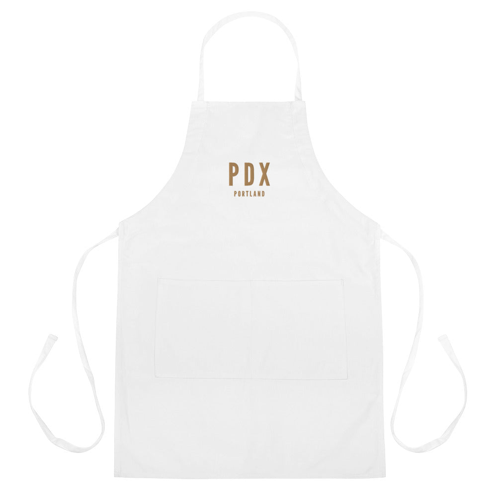 City Embroidered Apron - Old Gold • PDX Portland • YHM Designs - Image 01