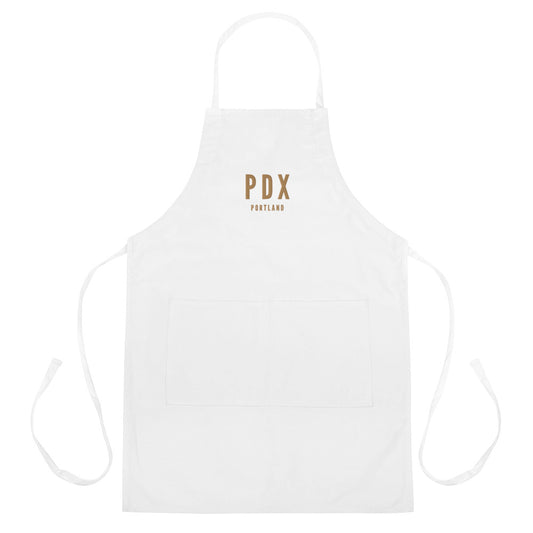 City Embroidered Apron - Old Gold • PDX Portland • YHM Designs - Image 01