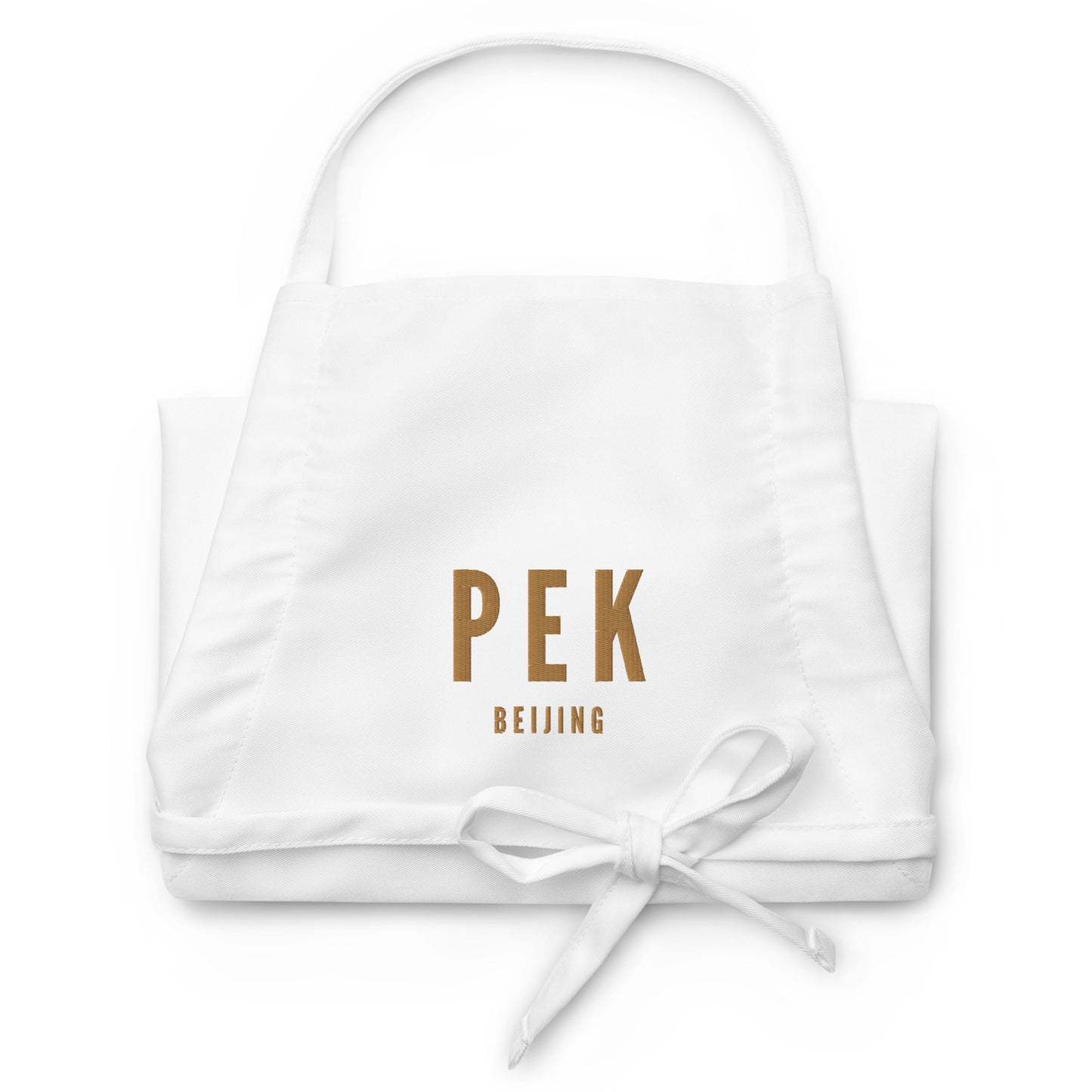 City Embroidered Apron - Old Gold • PEK Beijing • YHM Designs - Image 07