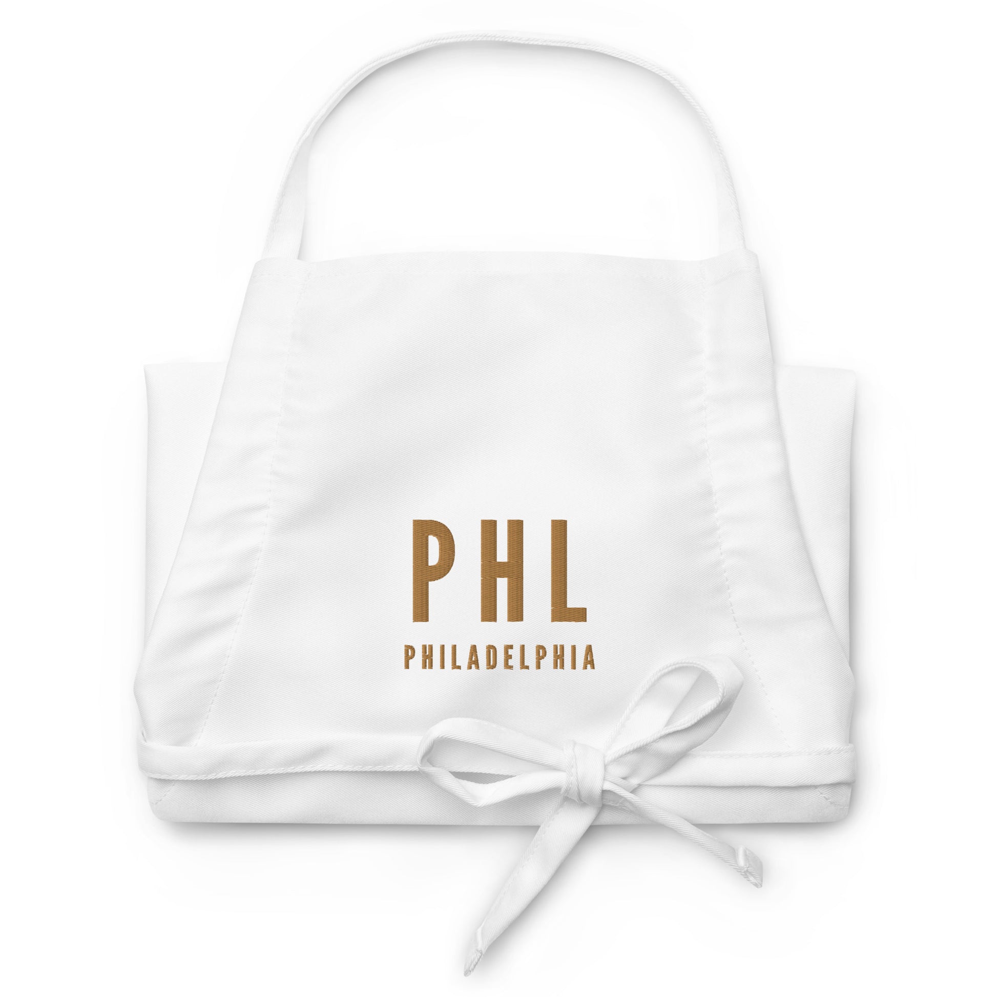City Embroidered Apron - Old Gold • PHL Philadelphia • YHM Designs - Image 07