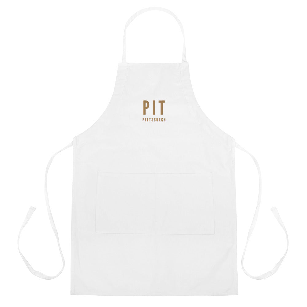 City Embroidered Apron - Old Gold • PIT Pittsburgh • YHM Designs - Image 01