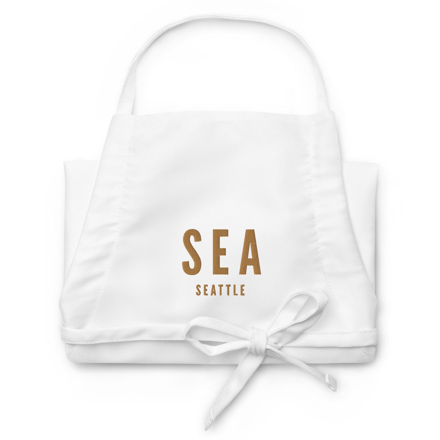 City Embroidered Apron - Old Gold • SEA Seattle • YHM Designs - Image 07