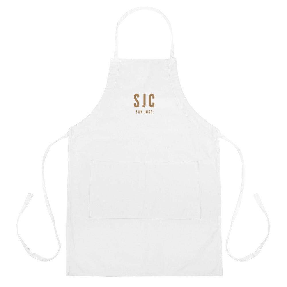 City Embroidered Apron - Old Gold • SJC San Jose • YHM Designs - Image 01