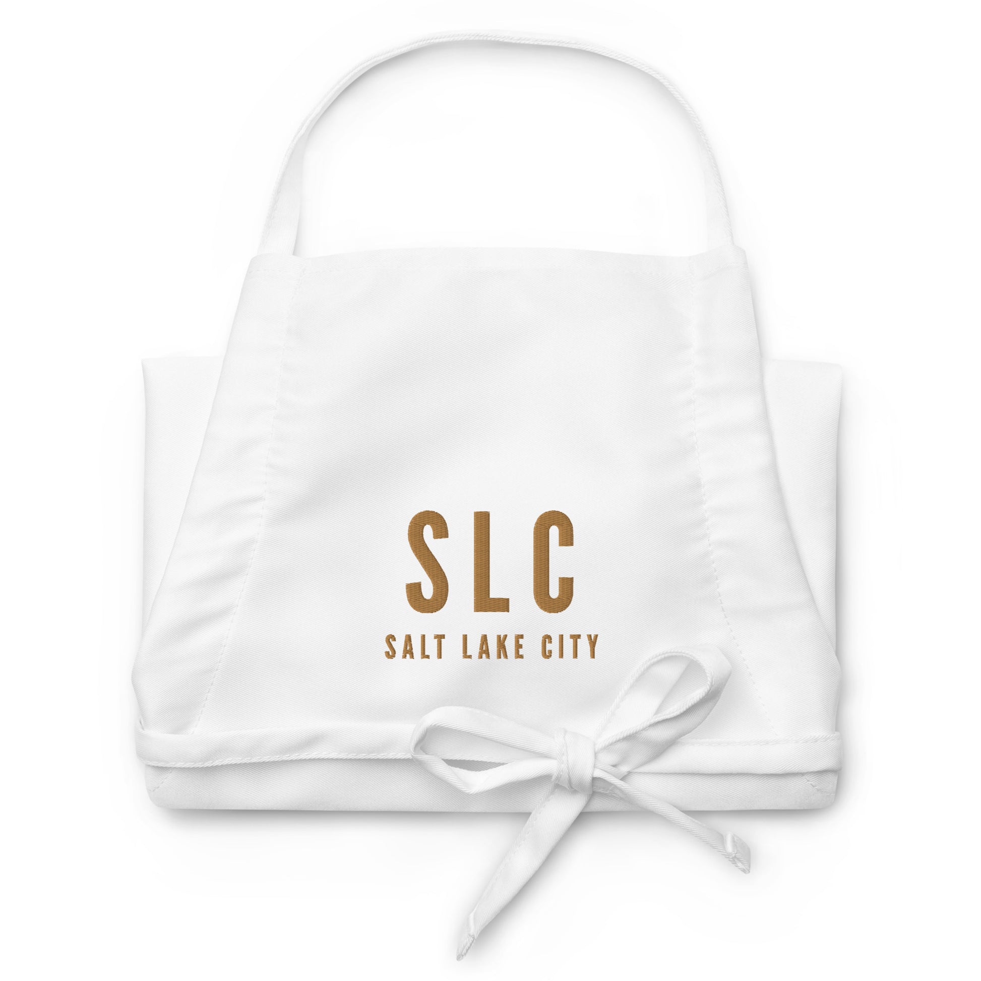 City Embroidered Apron - Old Gold • SLC Salt Lake City • YHM Designs - Image 07