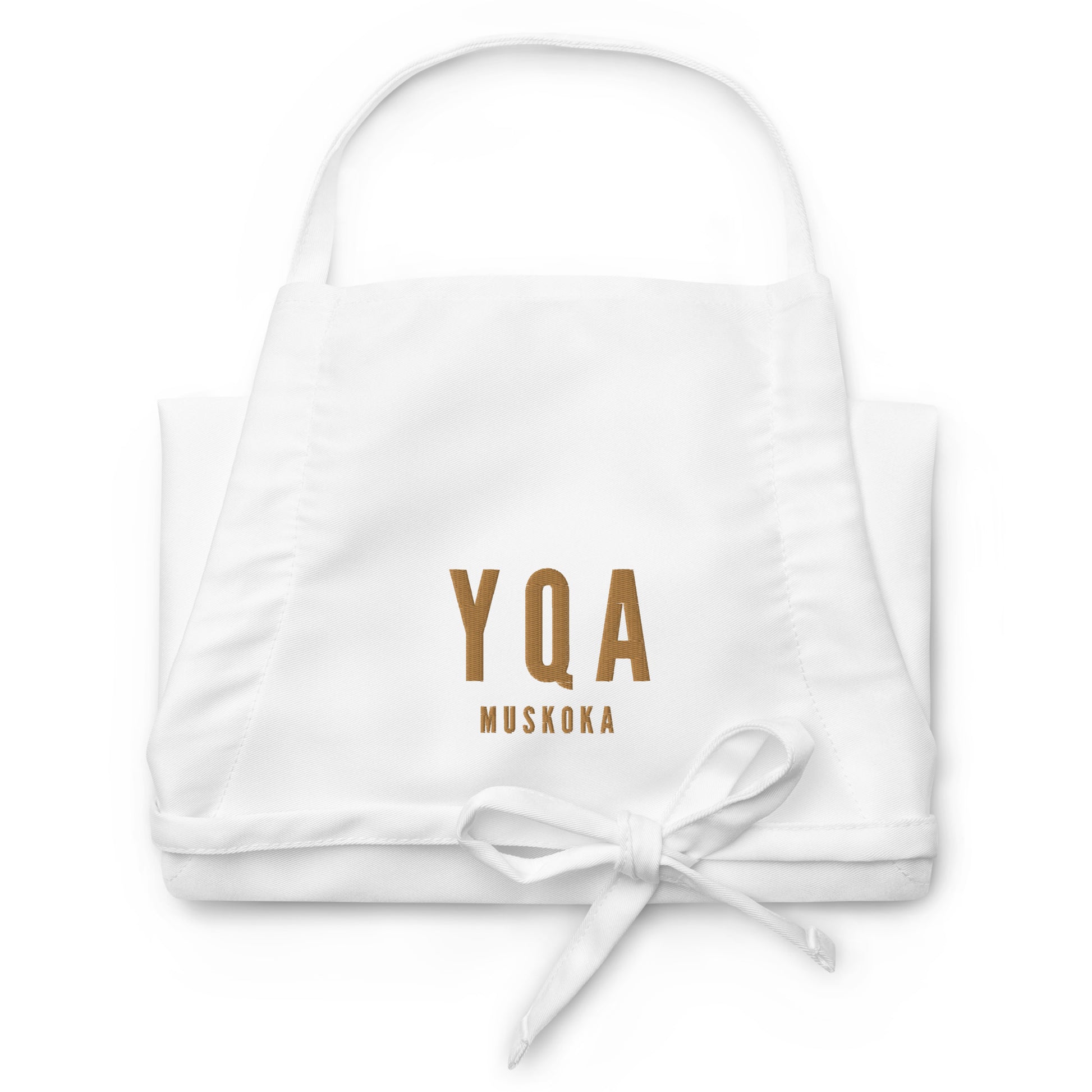 City Embroidered Apron - Old Gold • YQA Muskoka • YHM Designs - Image 07