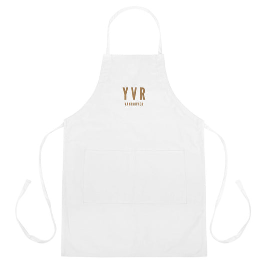City Embroidered Apron - Old Gold • YVR Vancouver • YHM Designs - Image 01