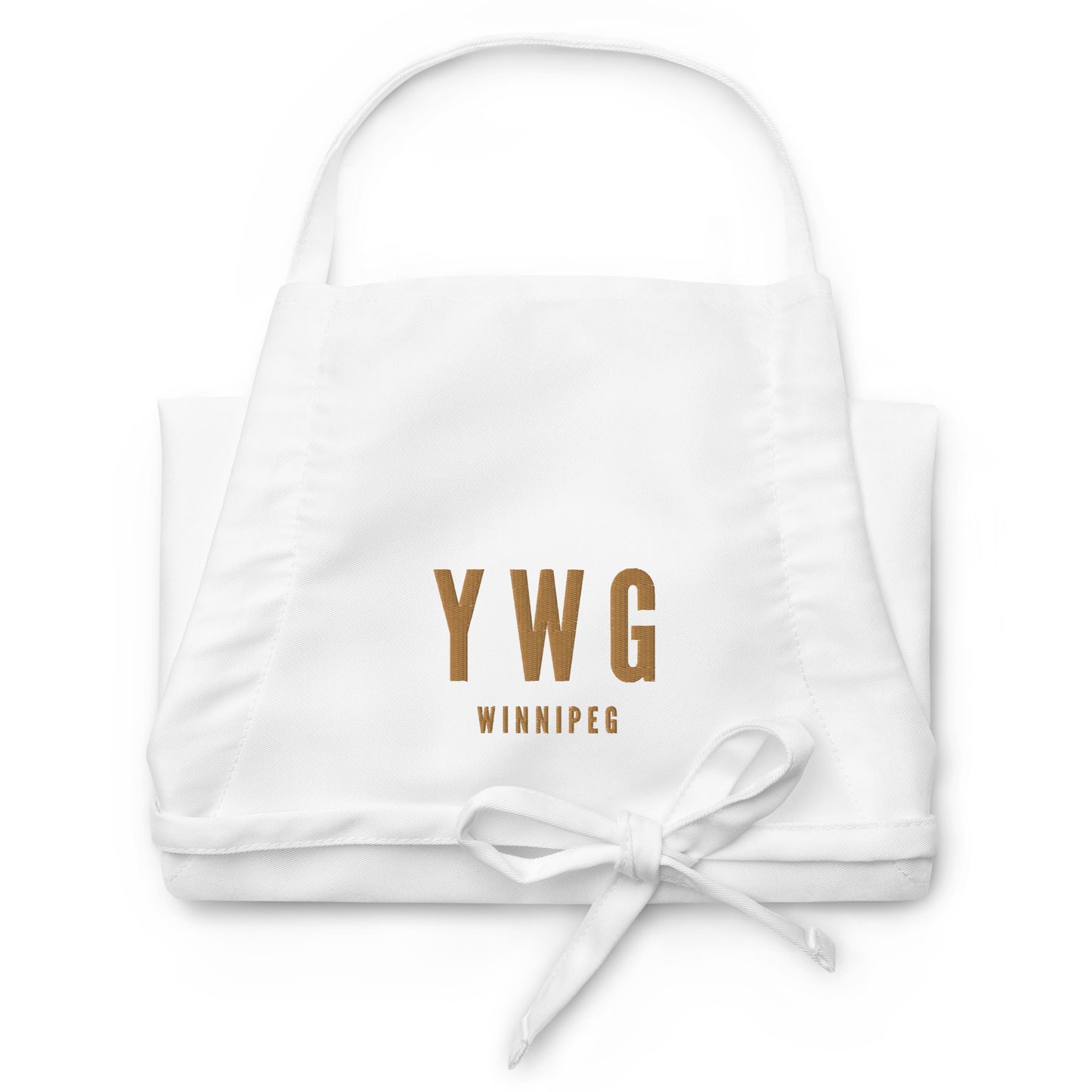 City Embroidered Apron - Old Gold • YWG Winnipeg • YHM Designs - Image 07