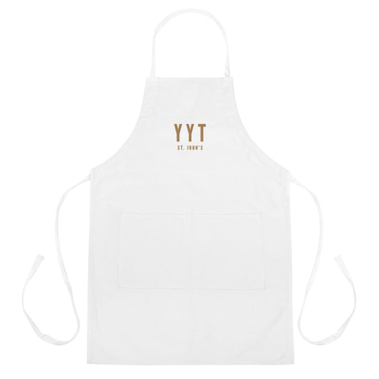 City Embroidered Apron - Old Gold • YYT St. John's • YHM Designs - Image 01