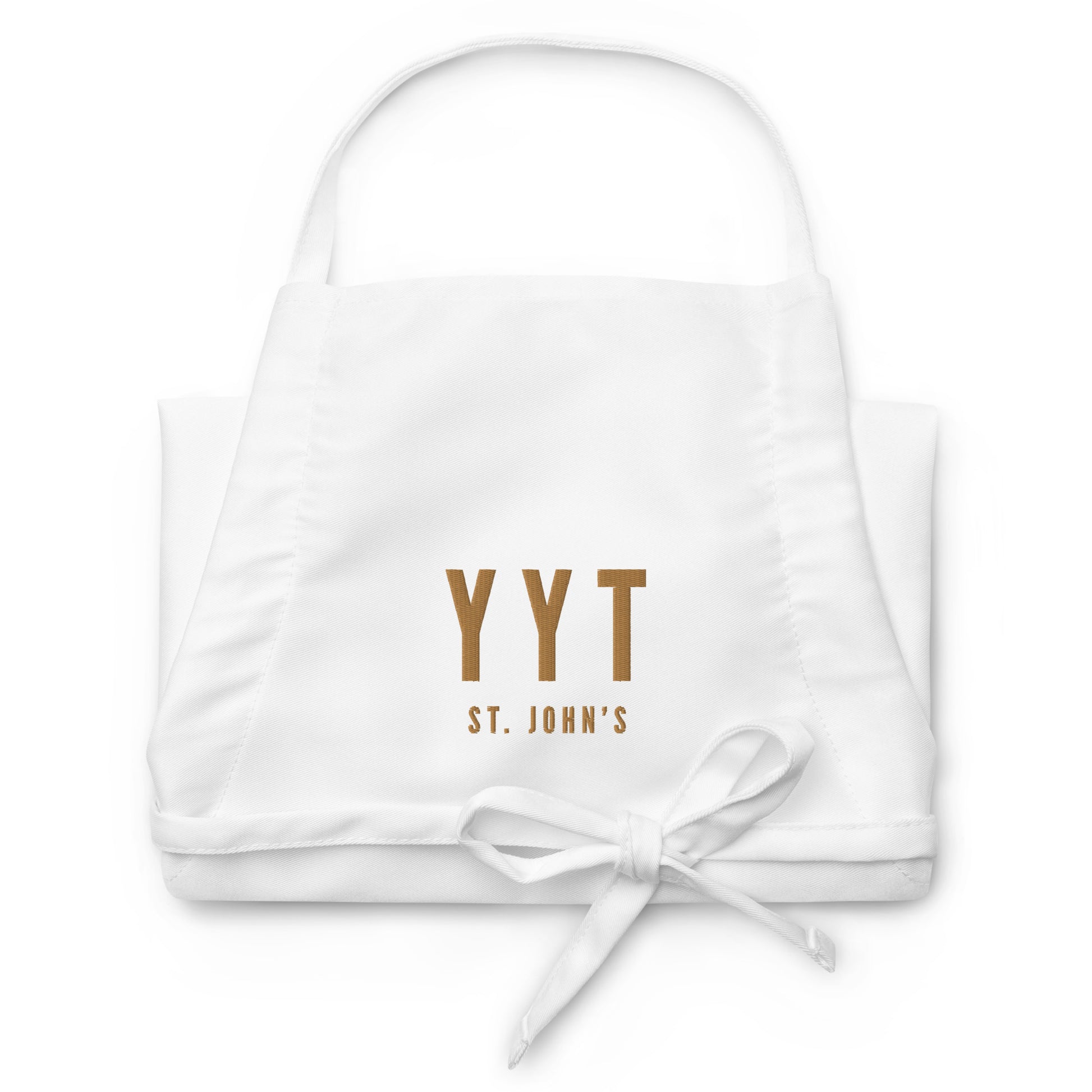 City Embroidered Apron - Old Gold • YYT St. John's • YHM Designs - Image 07