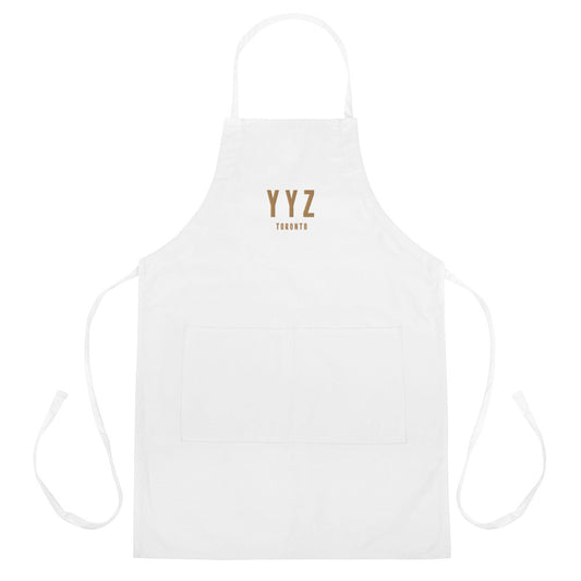 City Embroidered Apron - Old Gold • YYZ Toronto • YHM Designs - Image 01