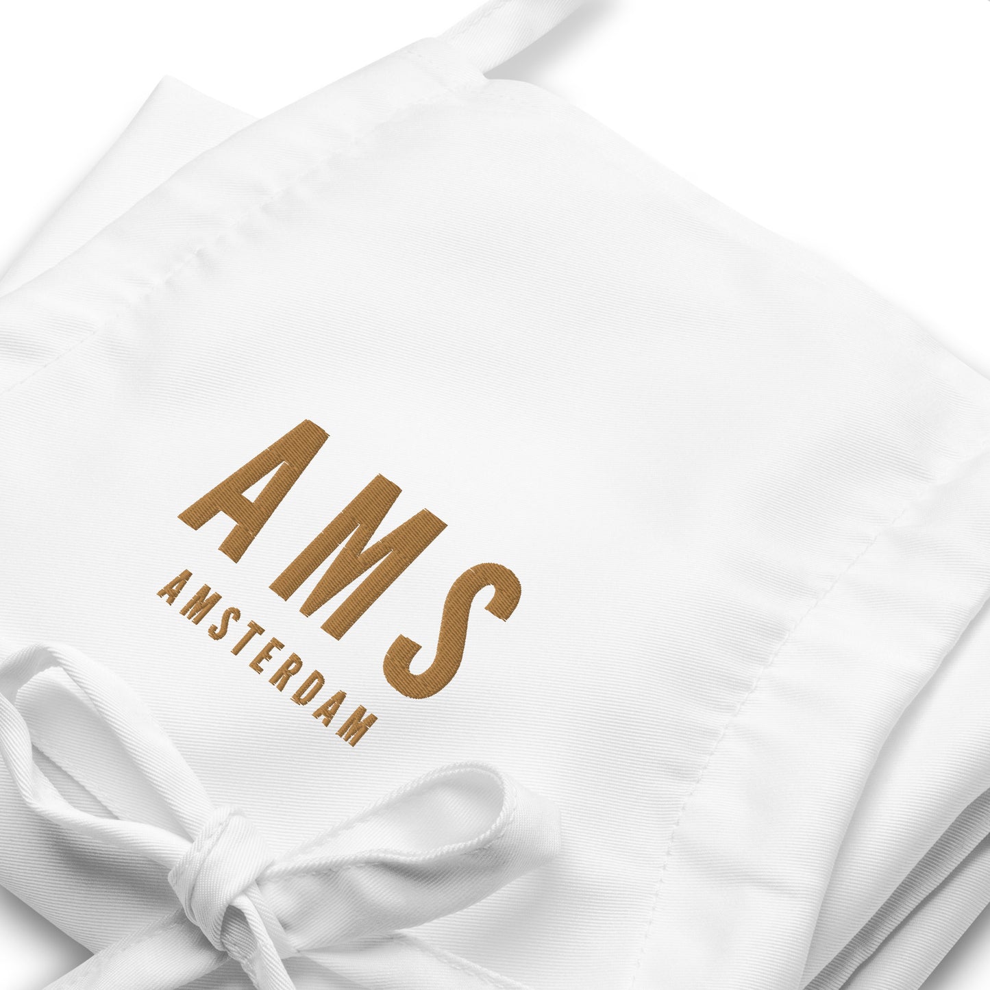 City Embroidered Apron - Old Gold • AMS Amsterdam • YHM Designs - Image 06
