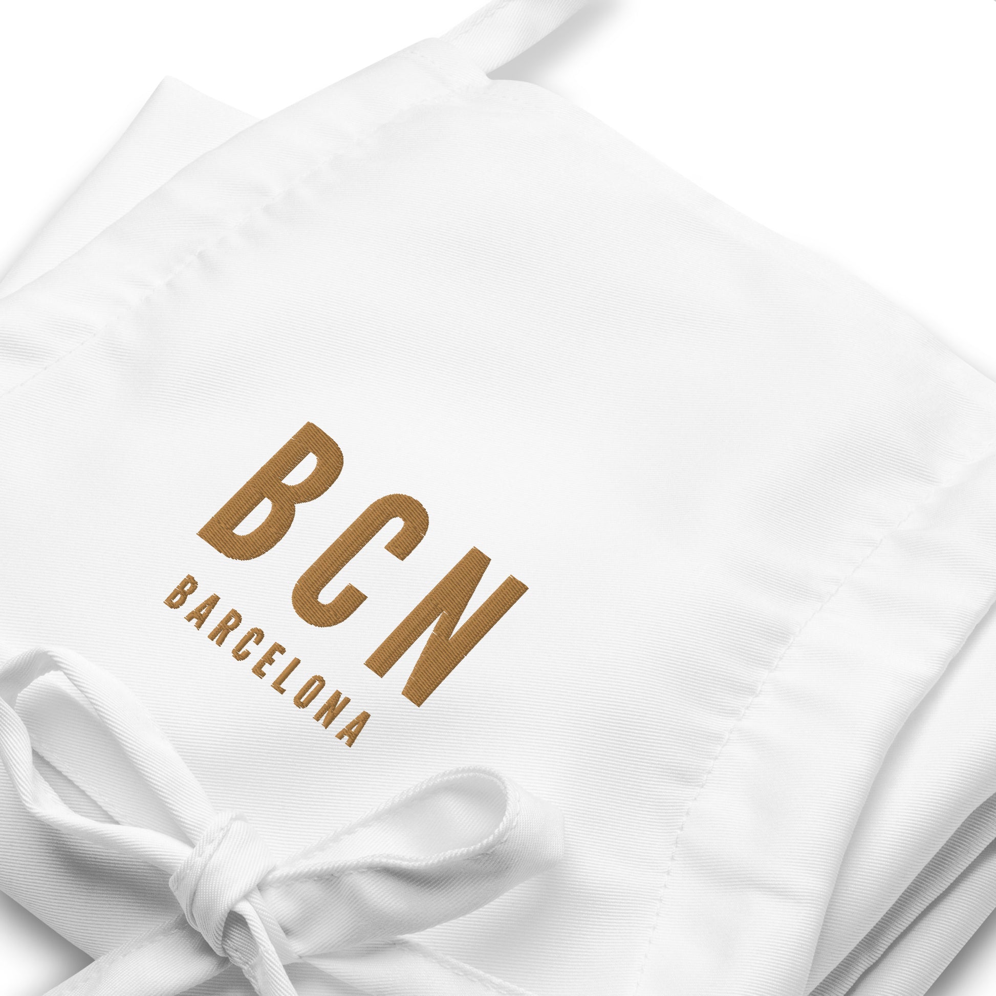 City Embroidered Apron - Old Gold • BCN Barcelona • YHM Designs - Image 06
