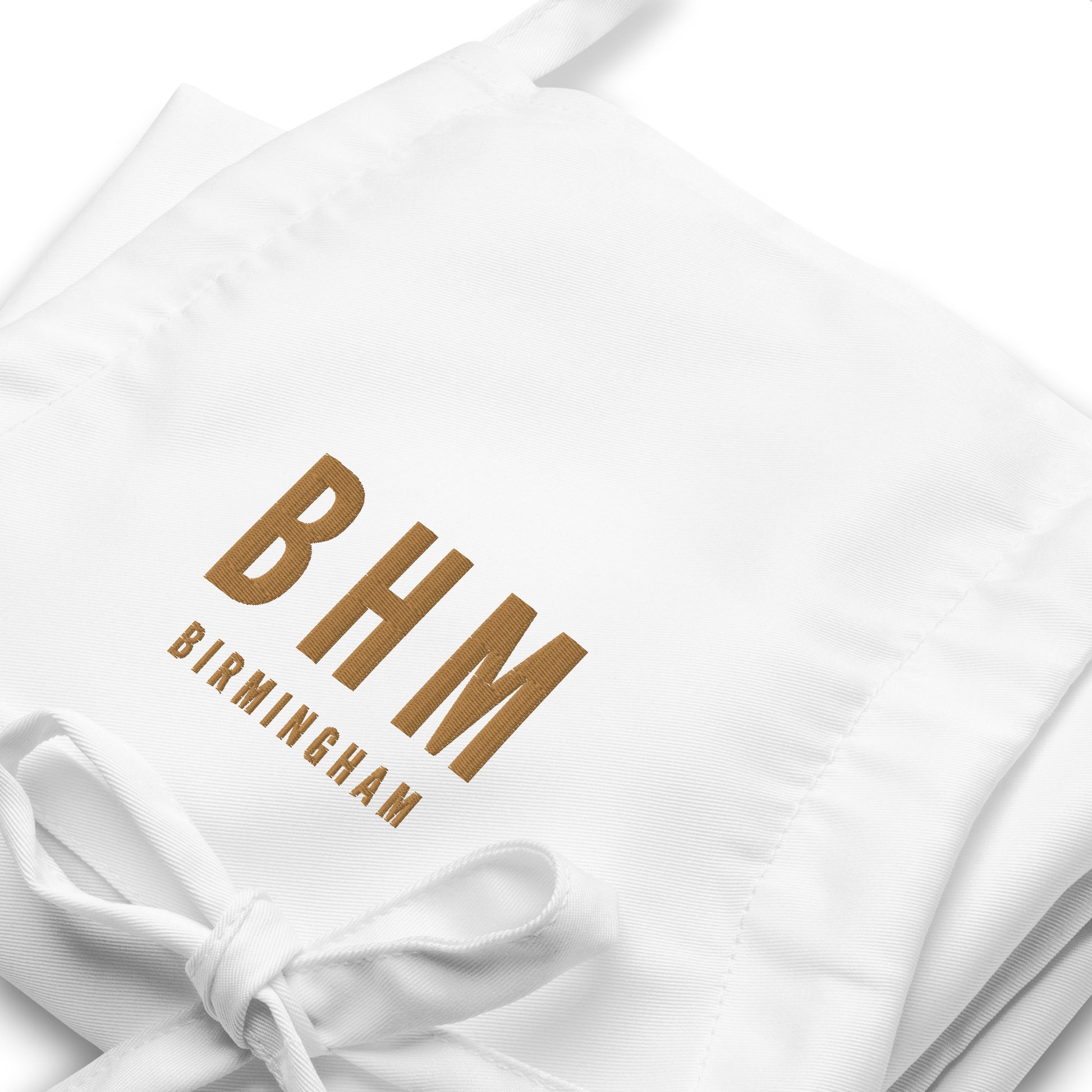 City Embroidered Apron - Old Gold • BHM Birmingham • YHM Designs - Image 06