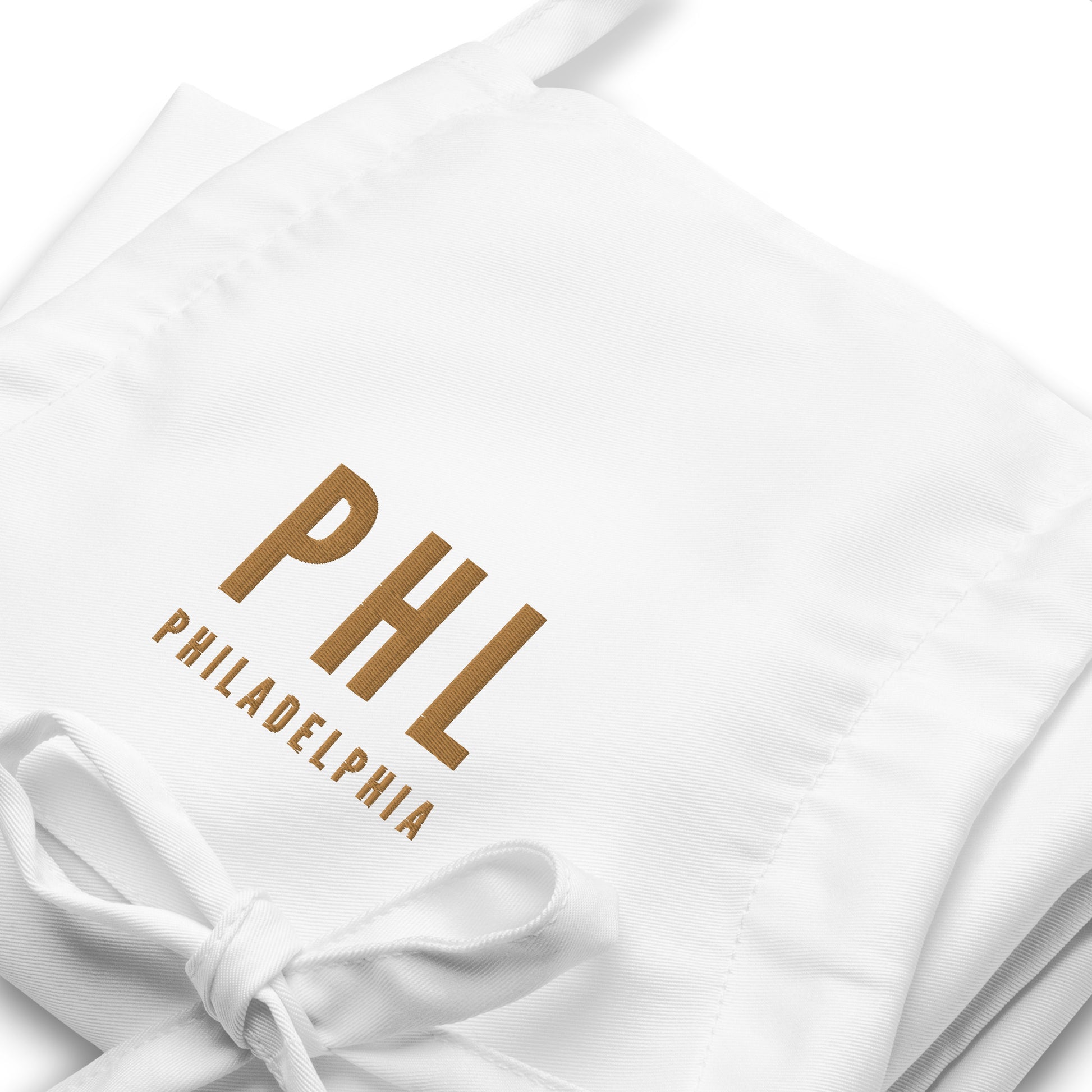 City Embroidered Apron - Old Gold • PHL Philadelphia • YHM Designs - Image 06