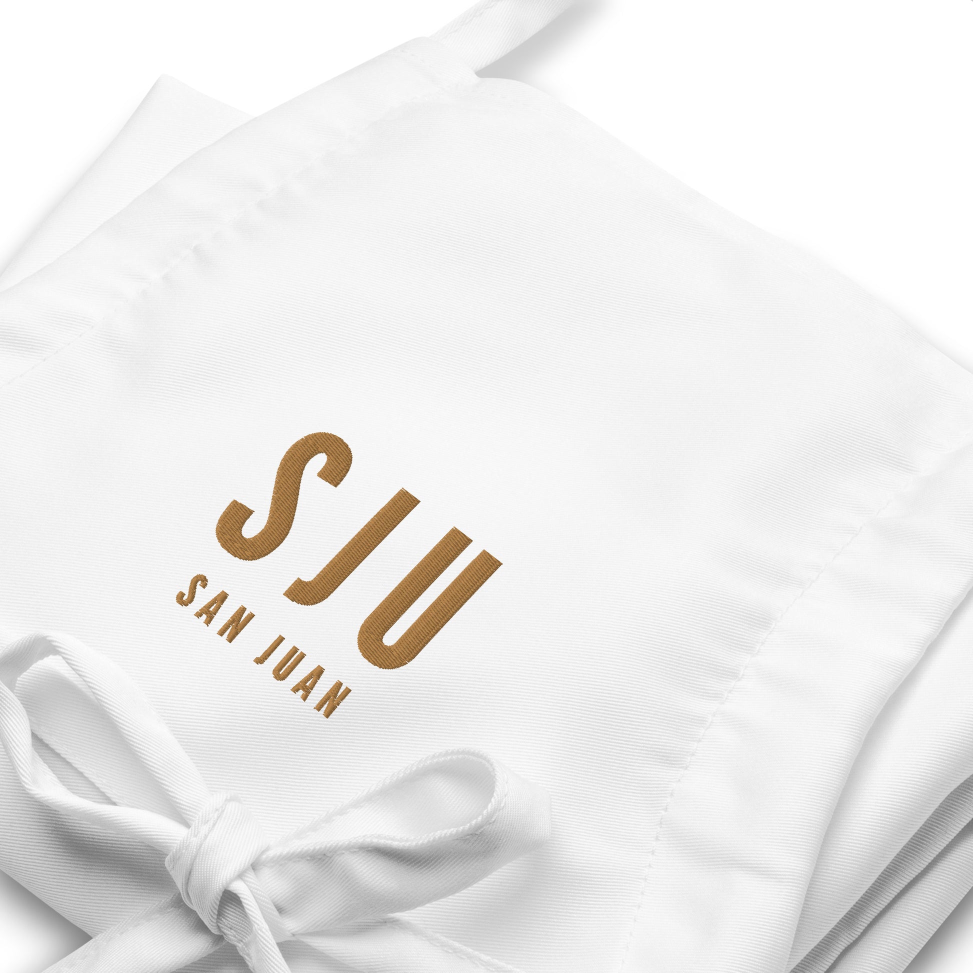 City Embroidered Apron - Old Gold • SJU San Juan • YHM Designs - Image 06
