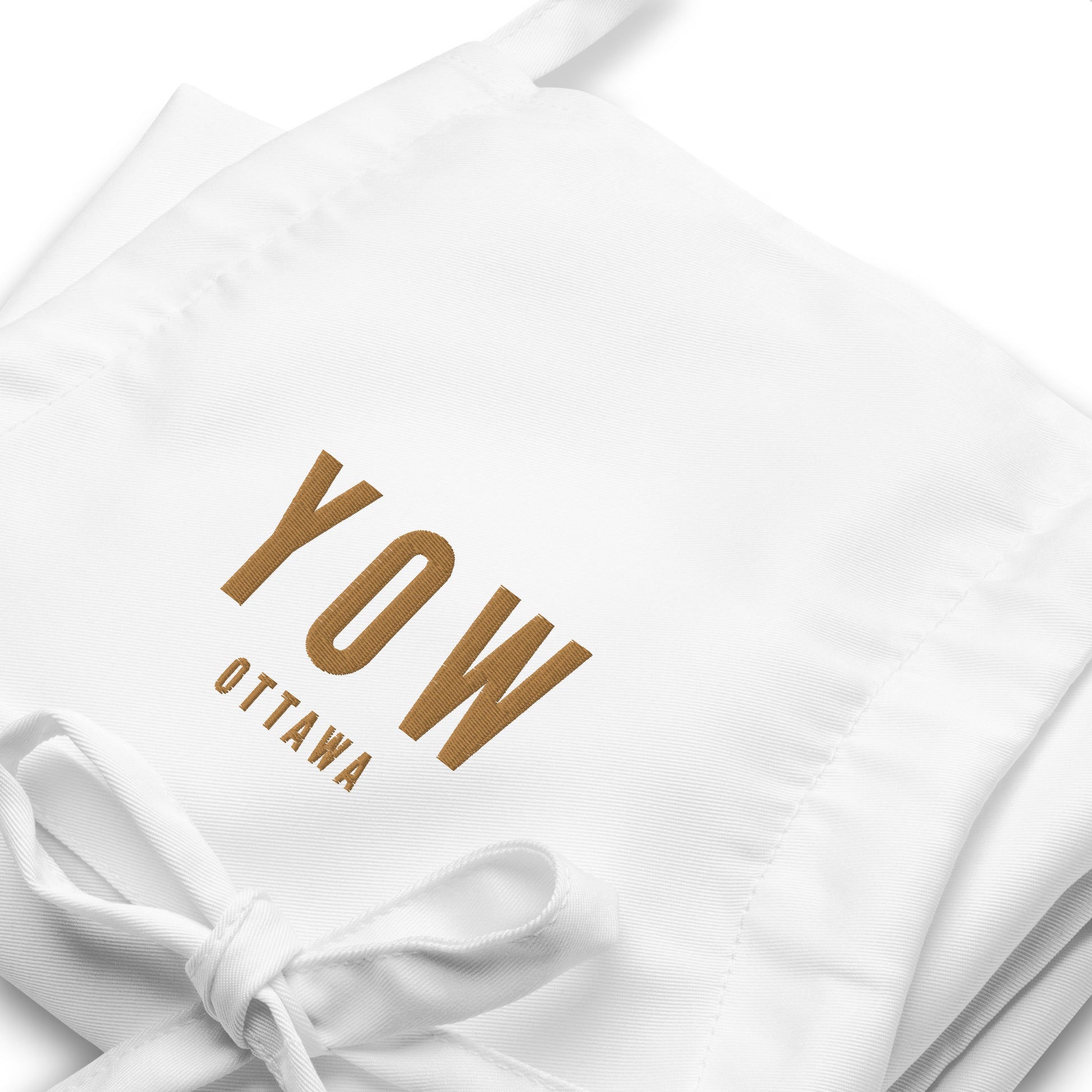 City Embroidered Apron - Old Gold • YOW Ottawa • YHM Designs - Image 06