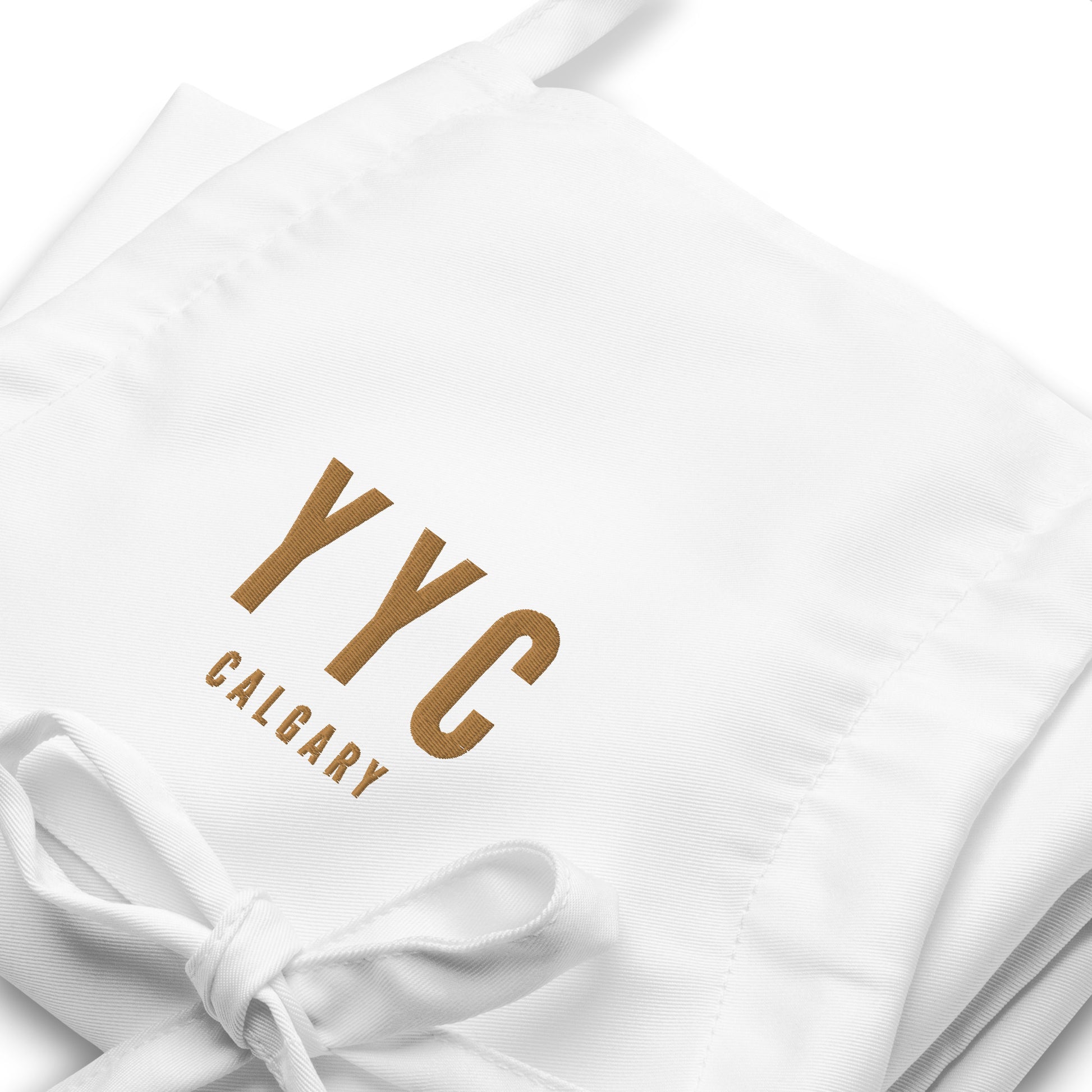 City Embroidered Apron - Old Gold • YYC Calgary • YHM Designs - Image 06