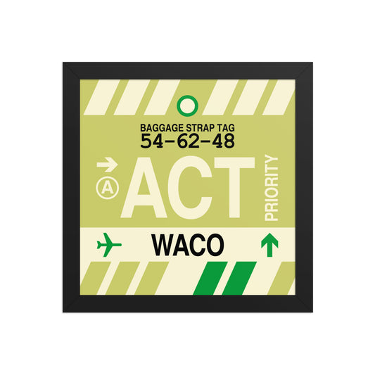 ACT Waco Framed Print • Jet Age Baggage Tag Design • YHM Designs - Image 02