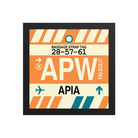 APW Apia Framed Print • Jet Age Baggage Tag Design • YHM Designs - Image 02