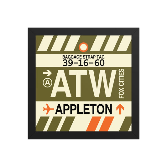 ATW Appleton Framed Print • Jet Age Baggage Tag Design • YHM Designs - Image 02