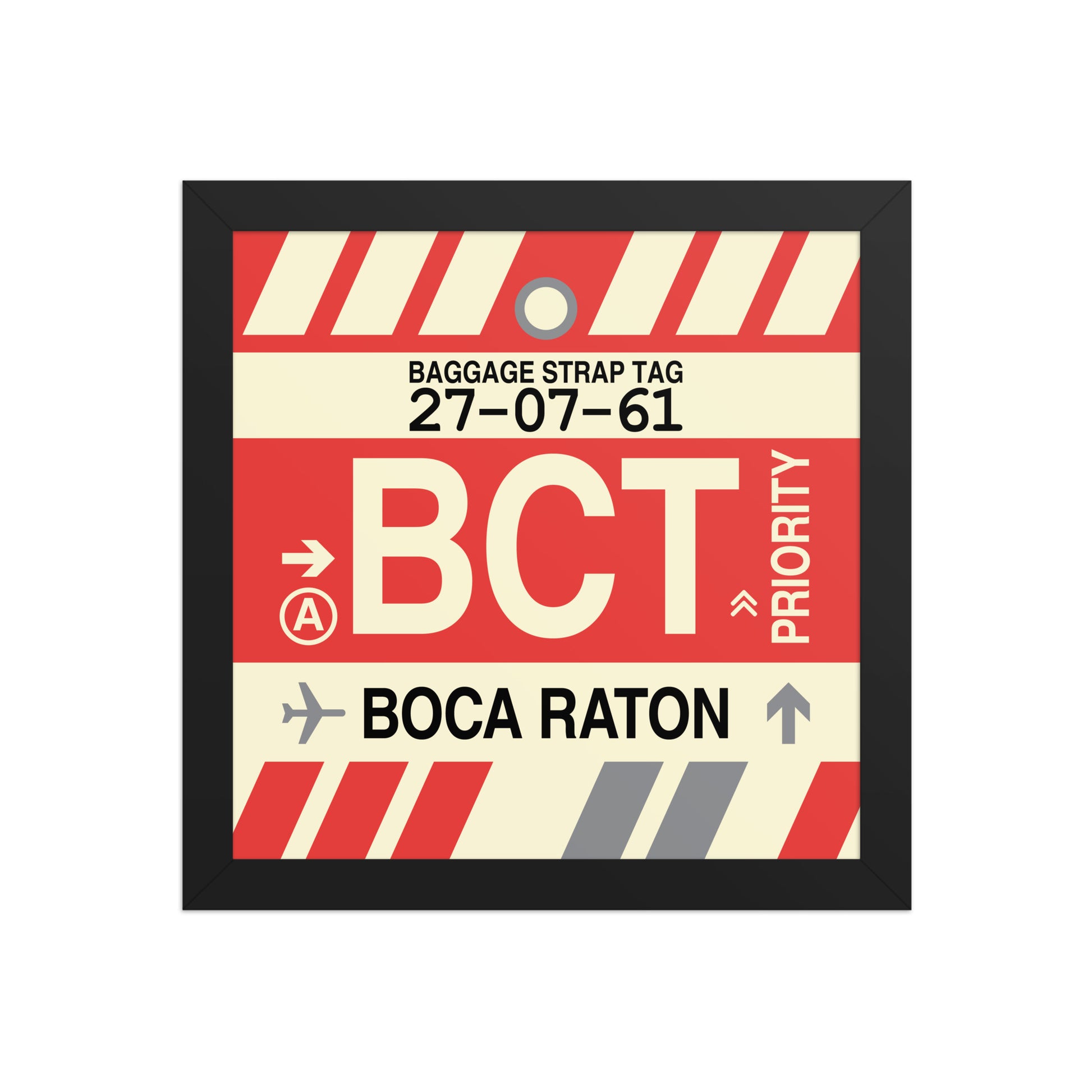 BCT Boca Raton Framed Print • Jet Age Baggage Tag Design • YHM Designs - Image 02