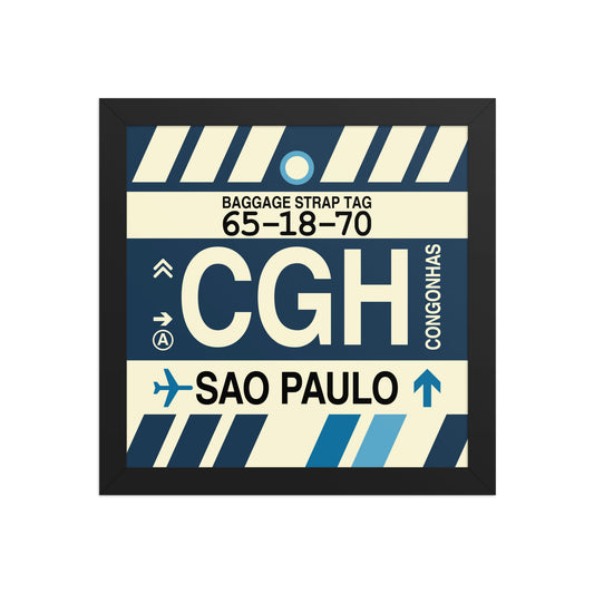 CGH Sao Paulo Framed Print • Jet Age Baggage Tag Design • YHM Designs - Image 02