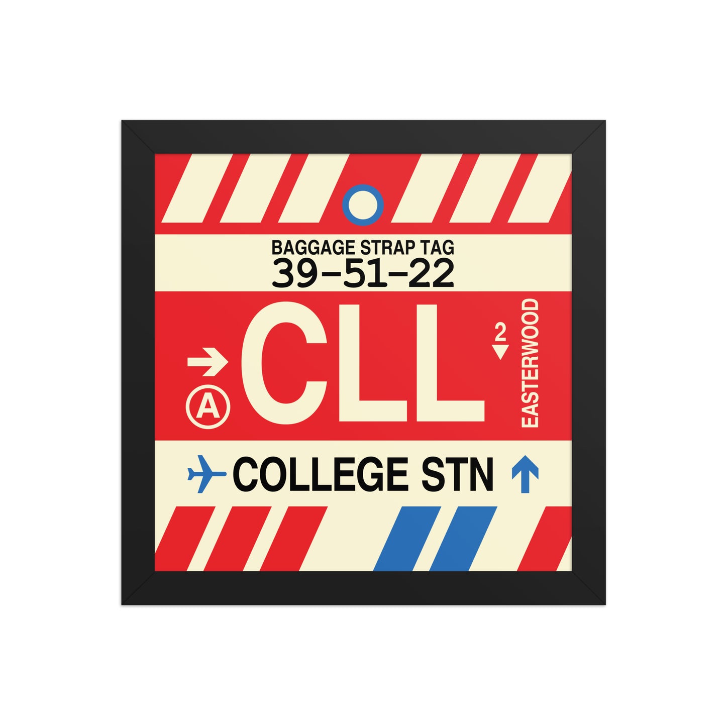 CLL College Station Framed Print • Jet Age Baggage Tag Design • YHM Designs - Image 02