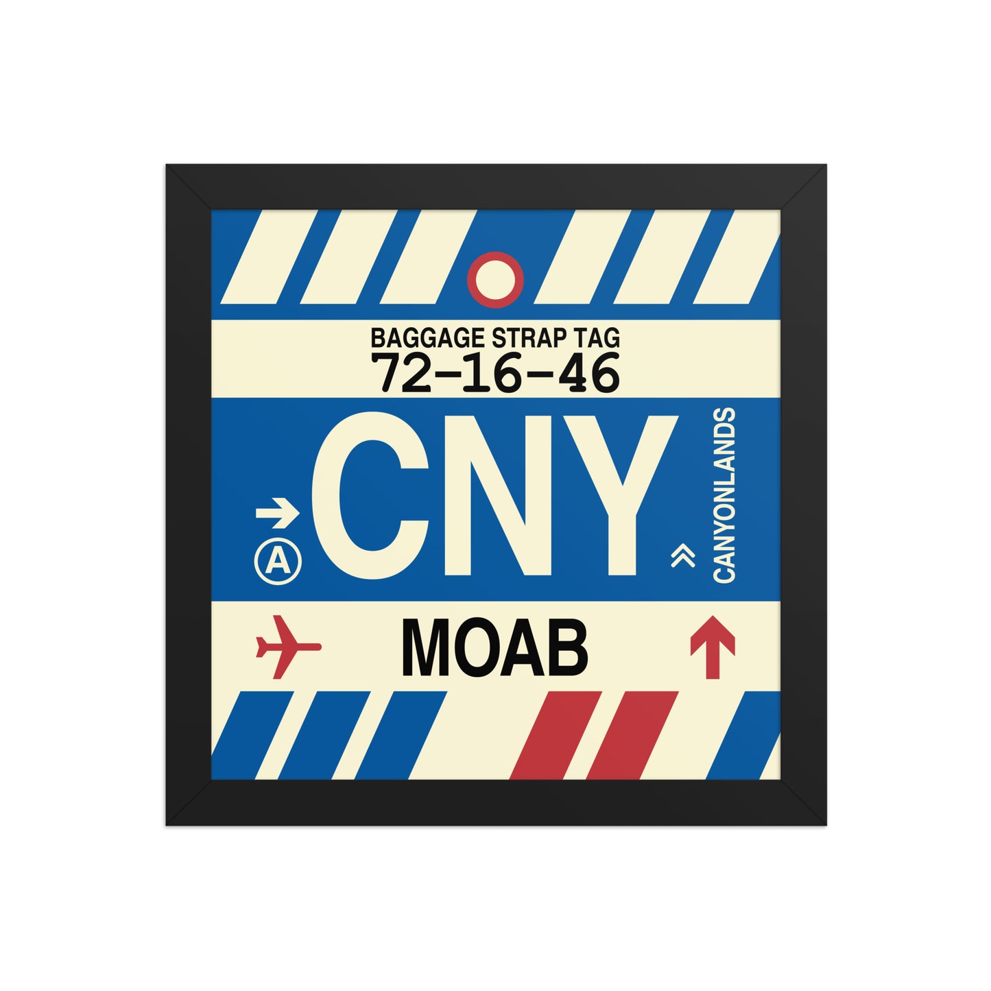 CNY Moab Framed Print • Jet Age Baggage Tag Design • YHM Designs - Image 02