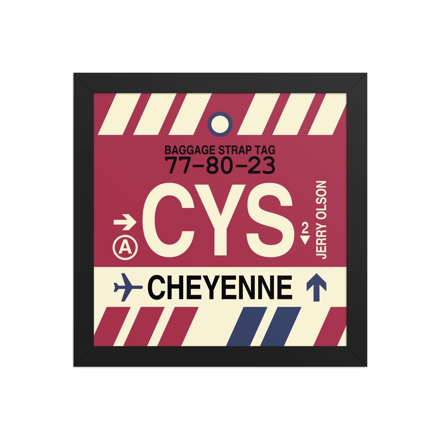 CYS Cheyenne Framed Print • Jet Age Baggage Tag Design • YHM Designs - Image 02