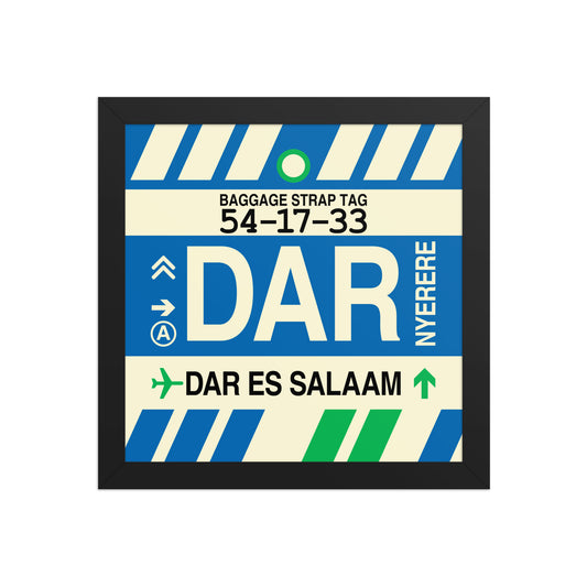 DAR Dar es Salaam Framed Print • Jet Age Baggage Tag Design • YHM Designs - Image 02