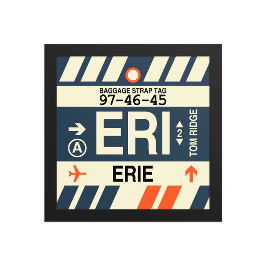 ERI Erie Framed Print • Jet Age Baggage Tag Design • YHM Designs - Image 02